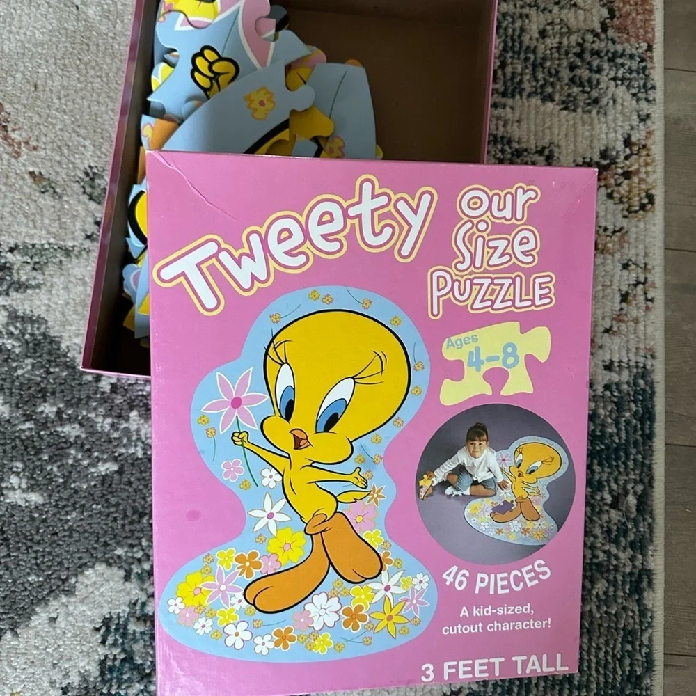 Vintage 90s Looney Tunes Tweety Bird Puzzle 3 FOOT Tall Life Size Puzzle Age 4-8